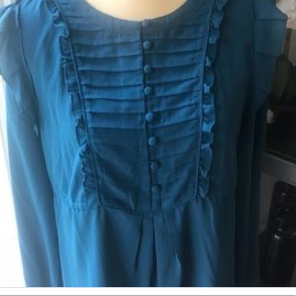 Elle • teal blouse - Picture 2 of 8